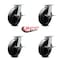 Service Caster 8 Inch Kingpinless Glass Filled Nylon Wheel Swivel Caster Set with Brakes SCC SCC-KP30S820-GFNR-SLB-4 - alternate 5